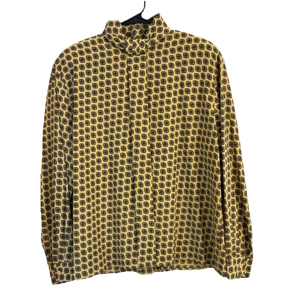 Vintage Jones New York Blouse Button Back Shoulder Pads Womens Size 12 - Picture 2 of 5